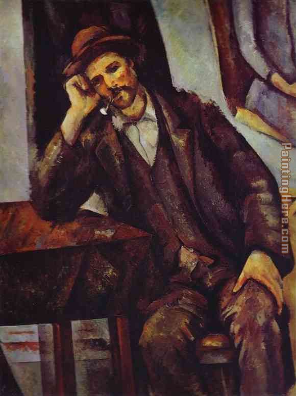 Paul Cezanne Man Smoking a Pipe